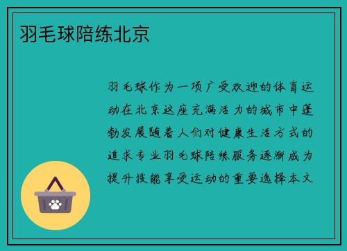 羽毛球陪练北京